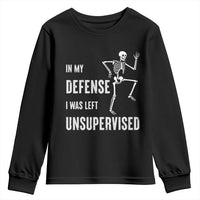 Funny Sarcastic Youth Sweatshirt In My Defence I Was Left Unsupervised - Wonder Print Shop
