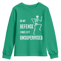 Funny Sarcastic Youth Sweatshirt In My Defence I Was Left Unsupervised - Wonder Print Shop