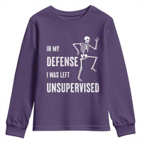 Funny Sarcastic Youth Sweatshirt In My Defence I Was Left Unsupervised - Wonder Print Shop