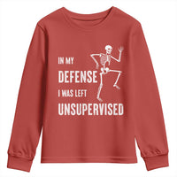 Funny Sarcastic Youth Sweatshirt In My Defence I Was Left Unsupervised - Wonder Print Shop