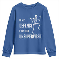 Funny Sarcastic Youth Sweatshirt In My Defence I Was Left Unsupervised - Wonder Print Shop