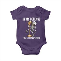 Funny Skeleton Beer Baby Onesie In My Defence I Was Left Unsupervised - Wonder Print Shop