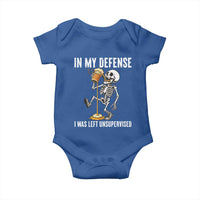 Funny Skeleton Beer Baby Onesie In My Defence I Was Left Unsupervised - Wonder Print Shop