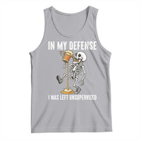 Funny Skeleton Beer Tank Top In My Defence I Was Left Unsupervised - Wonder Print Shop