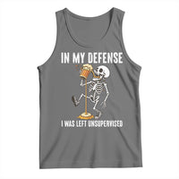 Funny Skeleton Beer Tank Top In My Defence I Was Left Unsupervised - Wonder Print Shop