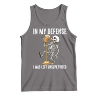 Funny Skeleton Beer Tank Top In My Defence I Was Left Unsupervised - Wonder Print Shop
