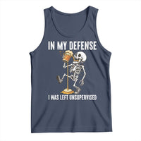 Funny Skeleton Beer Tank Top In My Defence I Was Left Unsupervised - Wonder Print Shop