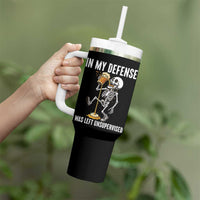 Funny Skeleton Beer Tumbler With Handle In My Defence I Was Left Unsupervised