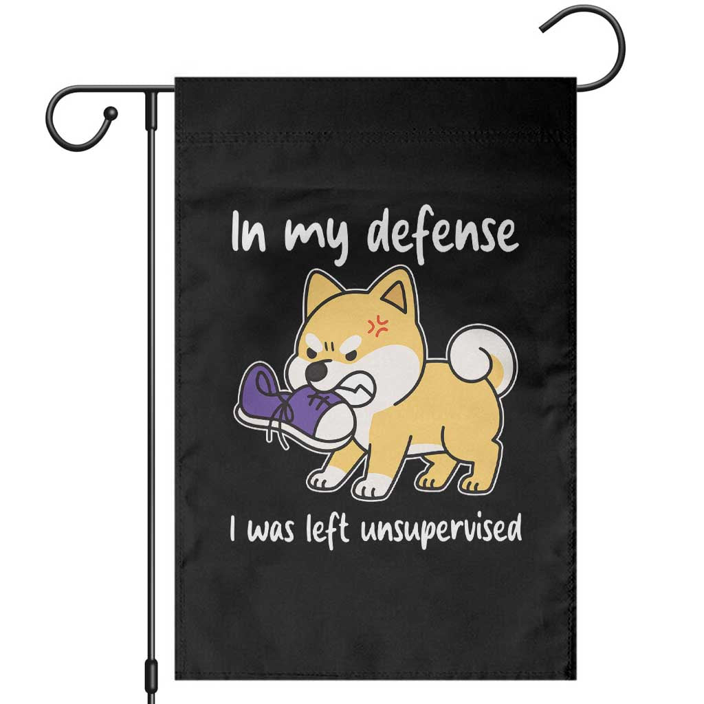 Sarcastic Dog Lover Garden Flag In My Defense I Was Left Unsupervised - Wonder Print Shop