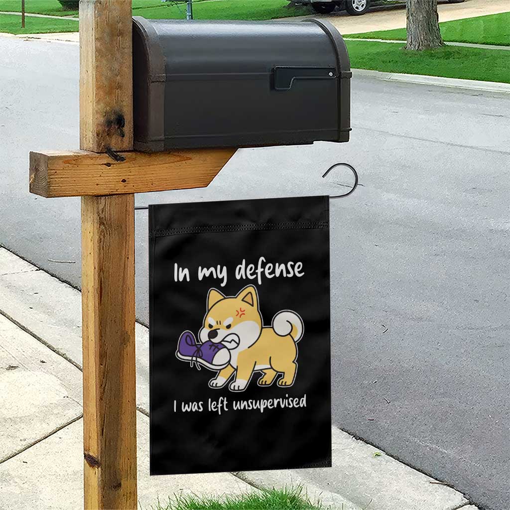 Sarcastic Dog Lover Garden Flag In My Defense I Was Left Unsupervised - Wonder Print Shop