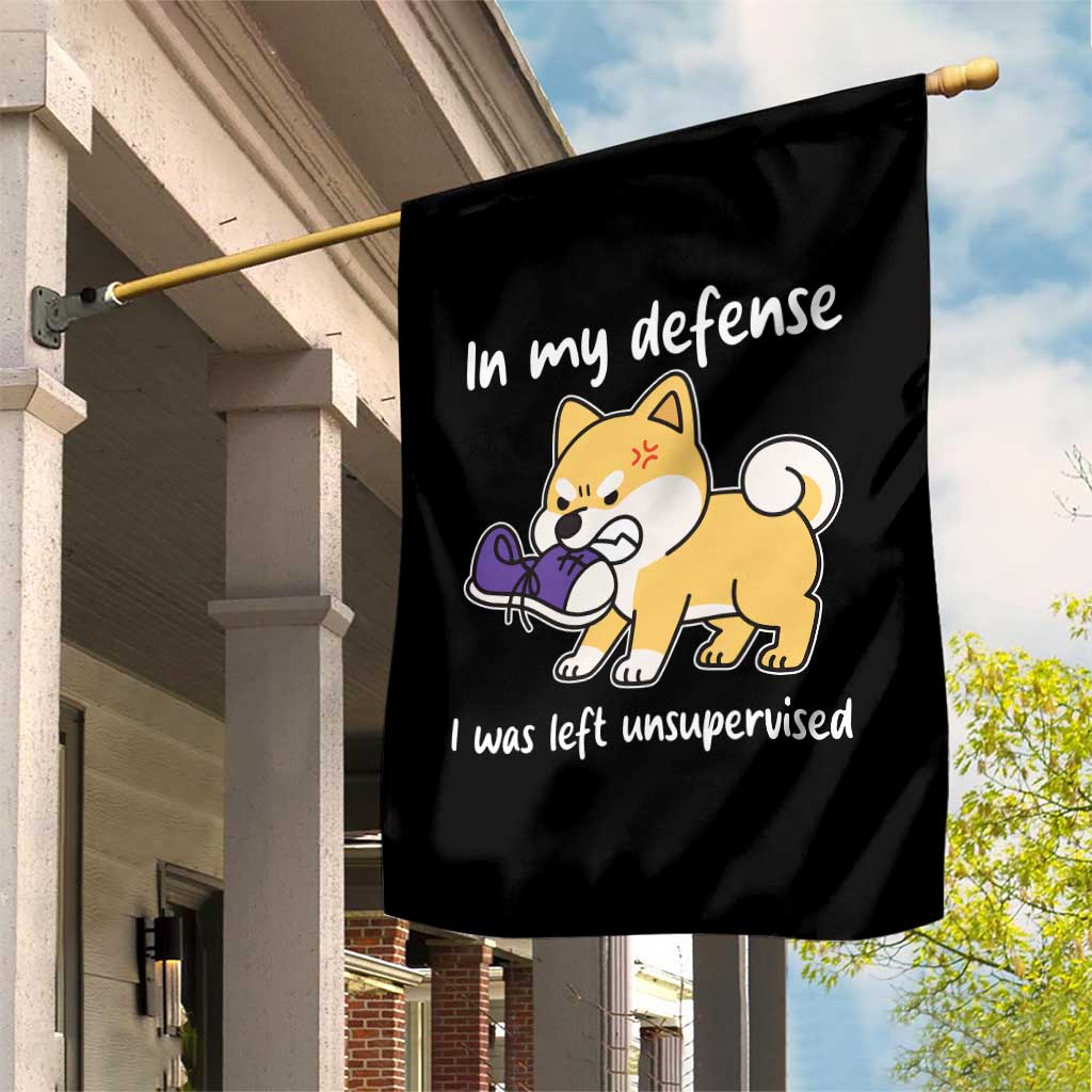 Sarcastic Dog Lover Garden Flag In My Defense I Was Left Unsupervised - Wonder Print Shop