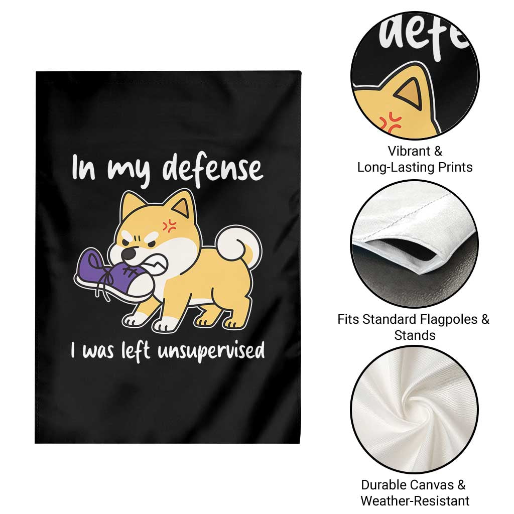 Sarcastic Dog Lover Garden Flag In My Defense I Was Left Unsupervised - Wonder Print Shop