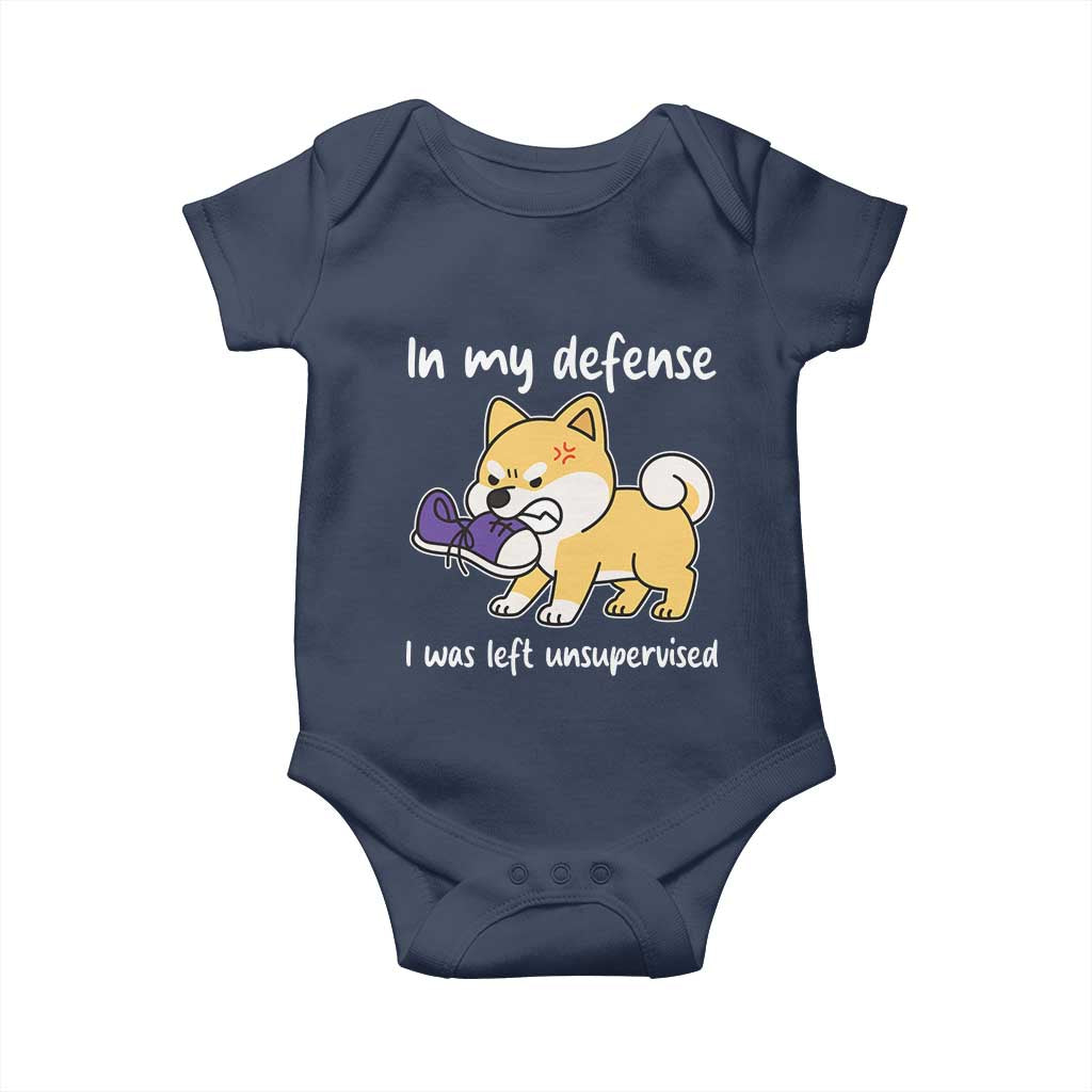 Sarcastic Dog Lover Baby Onesie In My Defense I Was Left Unsupervised - Wonder Print Shop