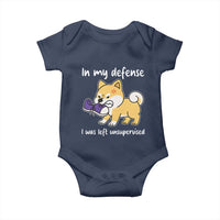 Sarcastic Dog Lover Baby Onesie In My Defense I Was Left Unsupervised - Wonder Print Shop