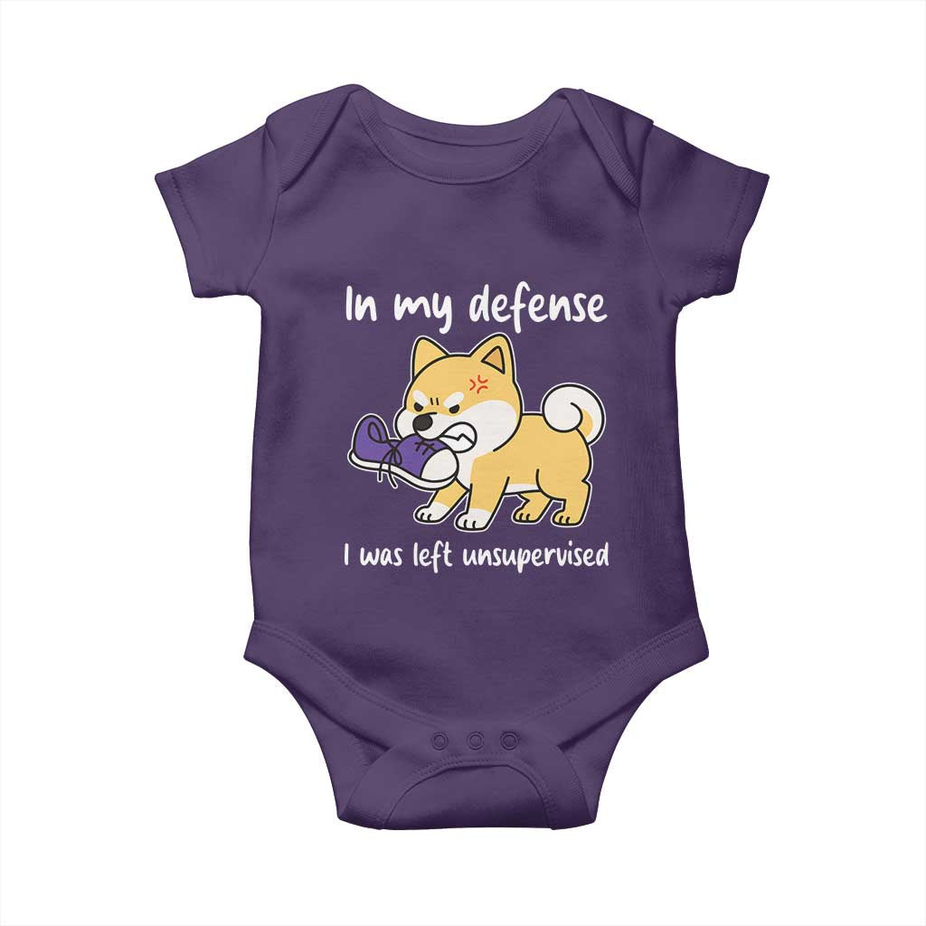 Sarcastic Dog Lover Baby Onesie In My Defense I Was Left Unsupervised - Wonder Print Shop