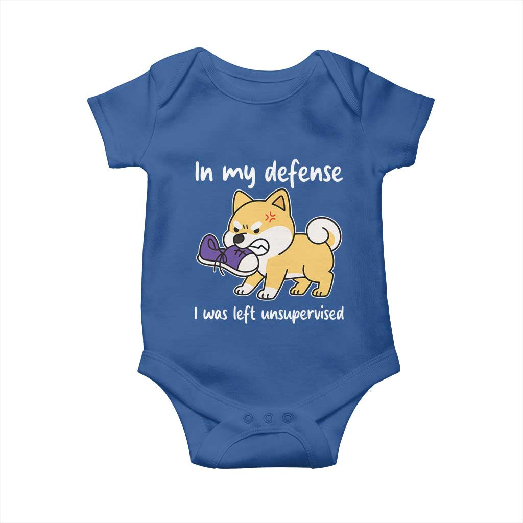 Sarcastic Dog Lover Baby Onesie In My Defense I Was Left Unsupervised - Wonder Print Shop
