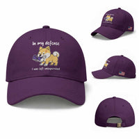 Sarcastic Dog Lover Baseball Cap In My Defense I Was Left Unsupervised