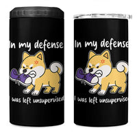 Sarcastic Dog Lover 4 in 1 Can Cooler Tumbler In My Defense I Was Left Unsupervised
