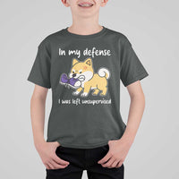 Sarcastic Dog Lover T Shirt For Kid In My Defense I Was Left Unsupervised - Wonder Print Shop