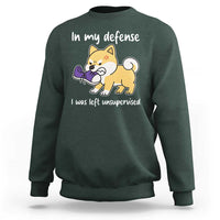 Sarcastic Dog Lover Sweatshirt In My Defense I Was Left Unsupervised - Wonder Print Shop