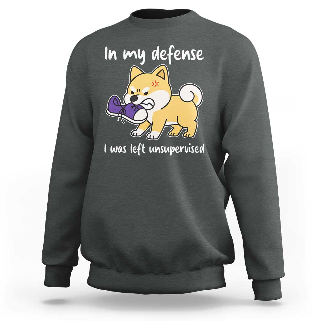 Sarcastic Dog Lover Sweatshirt In My Defense I Was Left Unsupervised - Wonder Print Shop