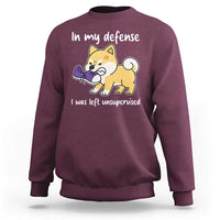 Sarcastic Dog Lover Sweatshirt In My Defense I Was Left Unsupervised - Wonder Print Shop