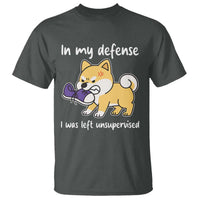 Sarcastic Dog Lover T Shirt In My Defense I Was Left Unsupervised - Wonder Print Shop