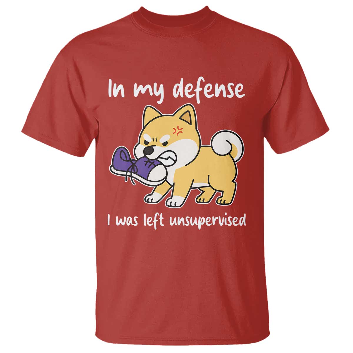 Sarcastic Dog Lover T Shirt In My Defense I Was Left Unsupervised - Wonder Print Shop