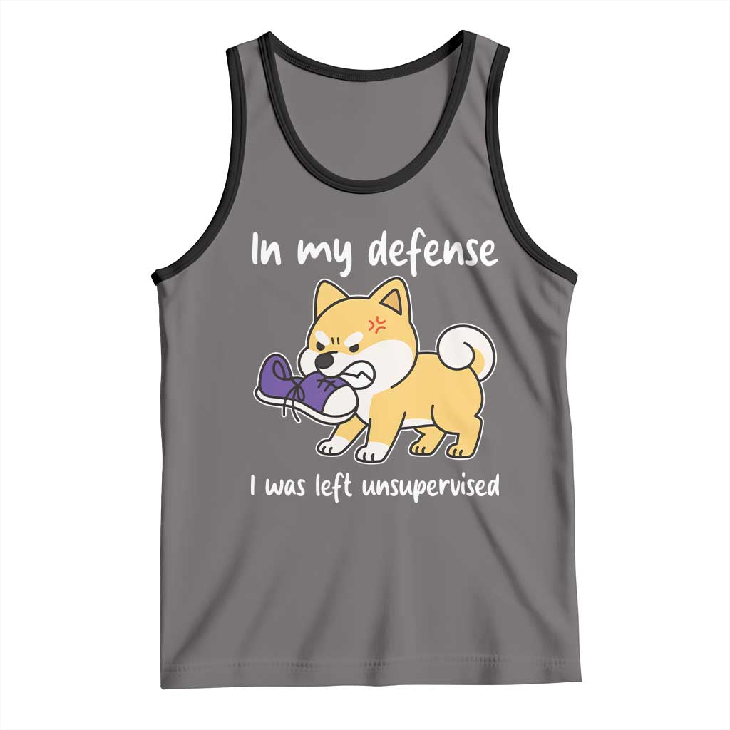 Sarcastic Dog Lover Tank Top In My Defense I Was Left Unsupervised - Wonder Print Shop