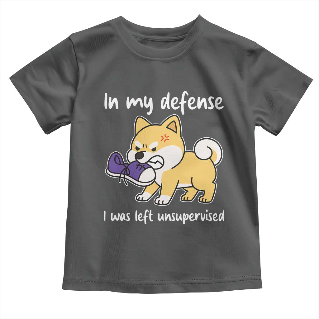 Sarcastic Dog Lover Toddler T Shirt In My Defense I Was Left Unsupervised - Wonder Print Shop