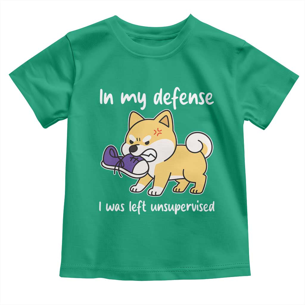 Sarcastic Dog Lover Toddler T Shirt In My Defense I Was Left Unsupervised - Wonder Print Shop