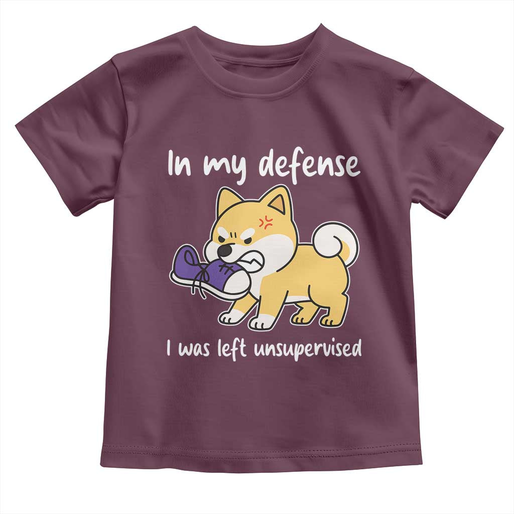 Sarcastic Dog Lover Toddler T Shirt In My Defense I Was Left Unsupervised - Wonder Print Shop