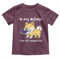Sarcastic Dog Lover Toddler T Shirt In My Defense I Was Left Unsupervised - Wonder Print Shop