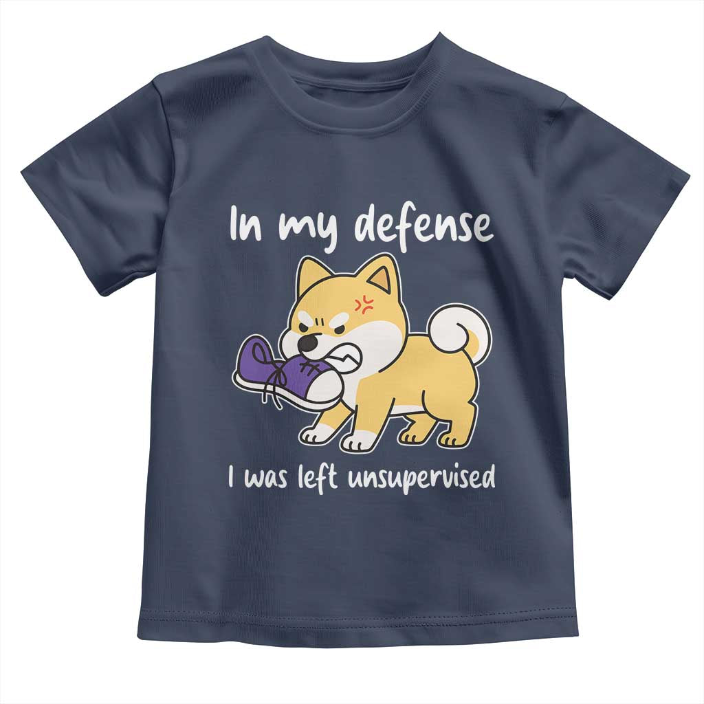 Sarcastic Dog Lover Toddler T Shirt In My Defense I Was Left Unsupervised - Wonder Print Shop