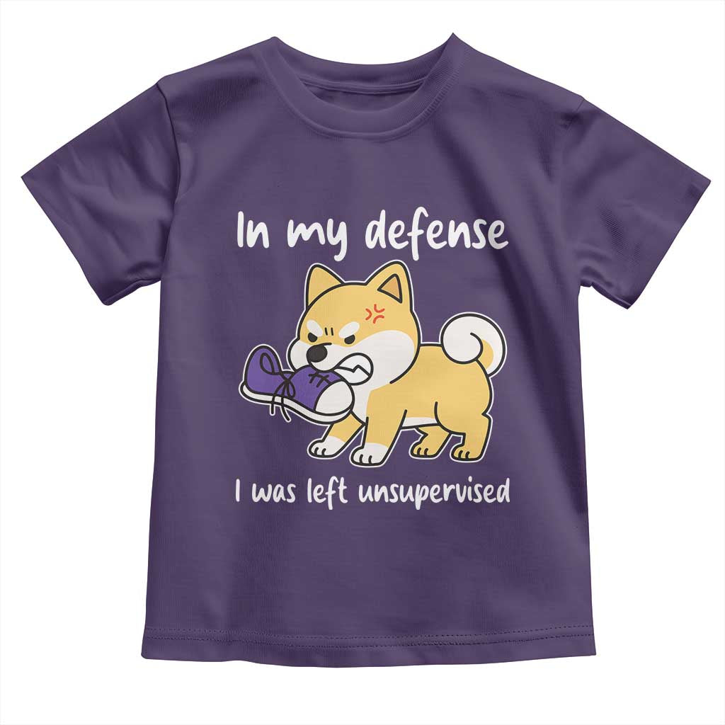Sarcastic Dog Lover Toddler T Shirt In My Defense I Was Left Unsupervised - Wonder Print Shop