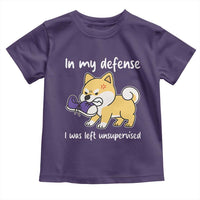 Sarcastic Dog Lover Toddler T Shirt In My Defense I Was Left Unsupervised - Wonder Print Shop