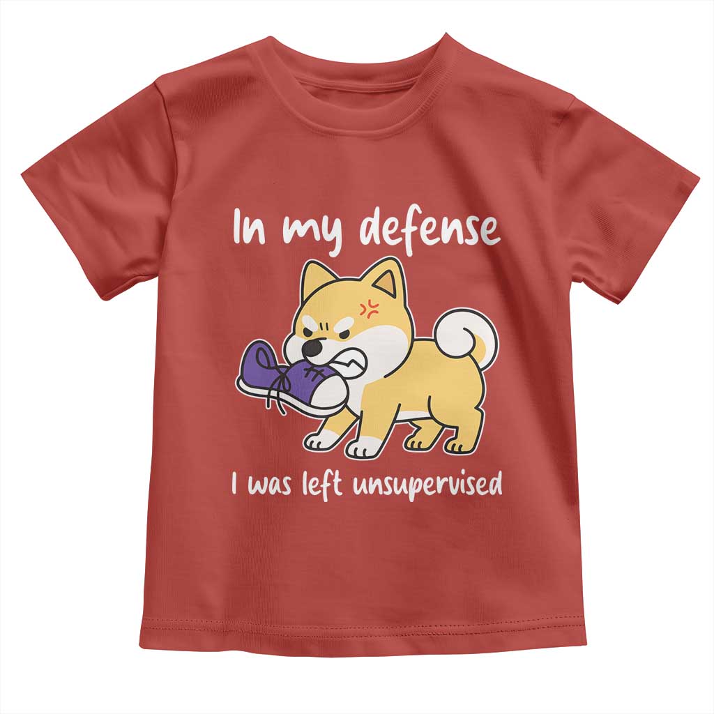Sarcastic Dog Lover Toddler T Shirt In My Defense I Was Left Unsupervised - Wonder Print Shop