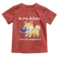 Sarcastic Dog Lover Toddler T Shirt In My Defense I Was Left Unsupervised - Wonder Print Shop