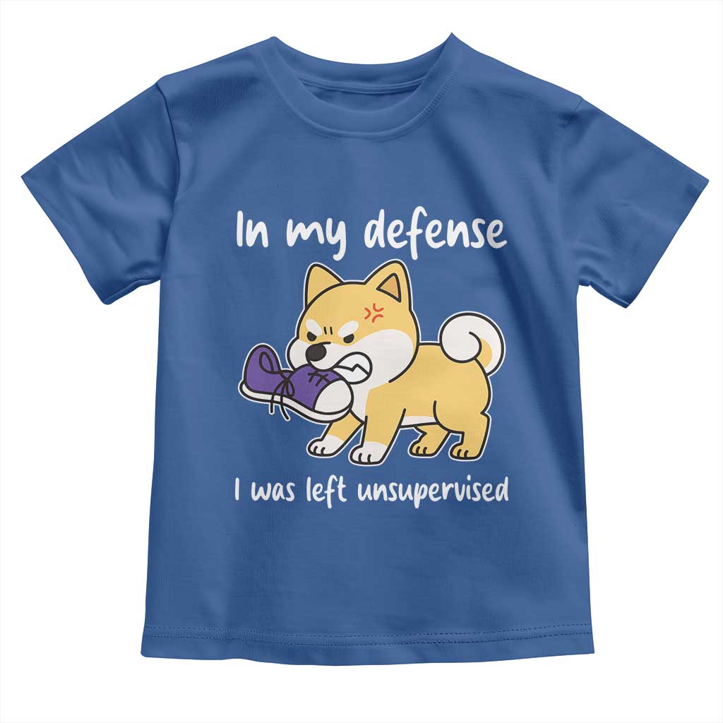 Sarcastic Dog Lover Toddler T Shirt In My Defense I Was Left Unsupervised - Wonder Print Shop