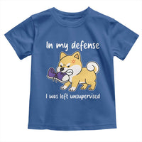 Sarcastic Dog Lover Toddler T Shirt In My Defense I Was Left Unsupervised - Wonder Print Shop
