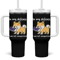 Sarcastic Dog Lover Tumbler With Handle In My Defense I Was Left Unsupervised