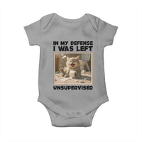 Funny Cat Humor Baby Onesie In My Defense I Was Left Unsupervised - Wonder Print Shop