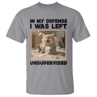 Funny Cat Humor T Shirt In My Defense I Was Left Unsupervised - Wonder Print Shop