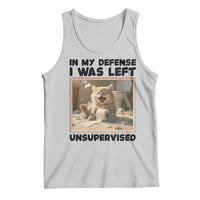 Funny Cat Humor Tank Top In My Defense I Was Left Unsupervised - Wonder Print Shop