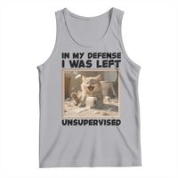 Funny Cat Humor Tank Top In My Defense I Was Left Unsupervised - Wonder Print Shop