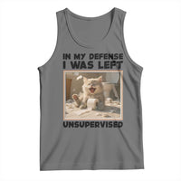 Funny Cat Humor Tank Top In My Defense I Was Left Unsupervised - Wonder Print Shop