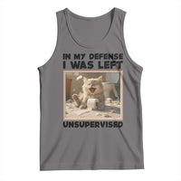 Funny Cat Humor Tank Top In My Defense I Was Left Unsupervised - Wonder Print Shop