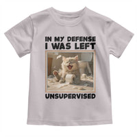 Funny Cat Humor Toddler T Shirt In My Defense I Was Left Unsupervised - Wonder Print Shop