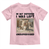 Funny Cat Humor Toddler T Shirt In My Defense I Was Left Unsupervised - Wonder Print Shop