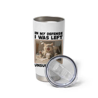 Funny Cat Humor Tumbler Cup In My Defense I Was Left Unsupervised